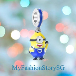 Exquisite Minions Stuart Charm Fit Bracelet Necklace Pendant DIY Women Silver Jewelry Beads Accessories Anniversary Gift