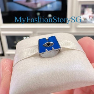 ピクサー モンスターズインク ロゴ M チャームフィットブレスレット ネックレス ペンダント DIY レディース ファッション シルバー ジュエリー ビーズ アクセサリー 記念日ギフト