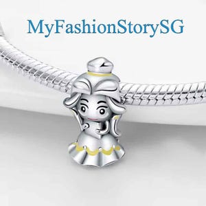 Exquisito dije de la Princesa Bella y la Bestia, compatible con pulseras, collares y colgantes DIY para mujer, joyería de plata a la moda, accesorios de regalo.