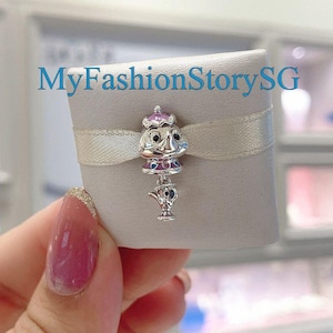 Disney Beauty And The Beast Mrs. Potts And Chip Dangle Princess Belle Charm Fit Bracelet Beads DIY Silver Women Jewelry Christmas Gift