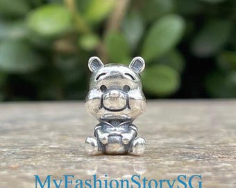 Exquisite Winnie The Pooh Charm Fit Bracelet Necklace Pendant DIY Women Silver Jewelry Beads Accessories Anniversary Gift