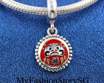 Red Daruma Doll Charm:for Pandora Compatible Charm Bracelet