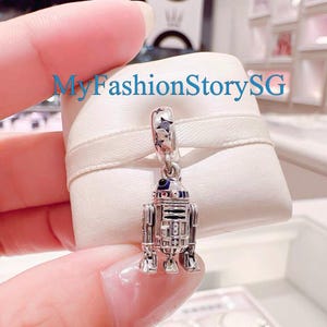 スターウォーズ R2-D2 チャームフィットブレスレットネックレスペンダントビーズ DIY レディースファッション シルバージュエリーアクセサリー 記念日ギフト