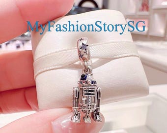Star Wars R2-D2 Charm Fit Bracelet Necklace Pendants Beads DIY Women Fashion Silver Jewelry Accessories Anniversary Gift