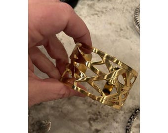 Brighton Christo Gold Wide Bangle Bracelet