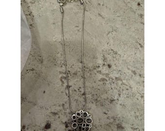 BRIGHTON Calliope Necklace Silver & Gold Pendant W/Swarovski Crystal Accents