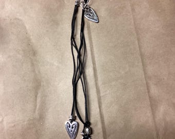BRIGHTON BRAZILIAN HEARTS heart Pendant Triple Cord Necklace