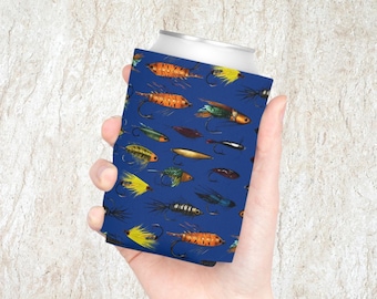Enfriador de latas para señuelos de pesca: regalo de pescador azul