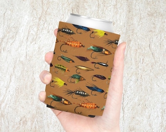 Enfriador de latas para señuelos de pesca: neopreno color canela