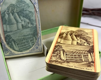 Vintage Waddingtons Playing Cards – Britain Oast Houses Double Deck
