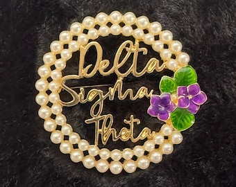 Delta Sigma Theta Pearled In Purpose Brooch