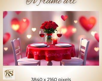 Valentine's Day Samsung Frame TV Art: Romantic Dinner (Digital Download)