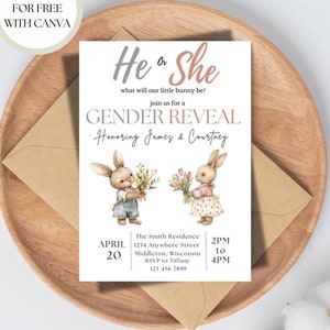 Some Bunny Gender Reveal, Easter Gender reveal, Spring Gender Reveal