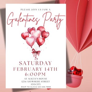 Editable Galentine's Party Invitation: Valentine's Day Invite (PDF Template) image 5