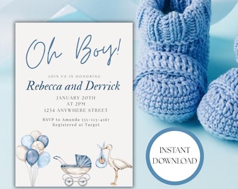 It's A Boy Shower Invitation Template: Baby Shower Game (PDFs)