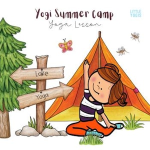 Sommarläger för barns yoga-kort