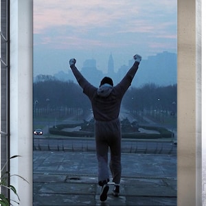 Arte de pared de lienzo de película rocosa, impresión de película minimalista de Rocky Balboa, arte de pared de película, arte de pared imprimible, impresión de película, idea de regalo