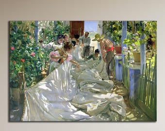 ホアキン・ソローリャの絵画版画：帆の修繕、具象芸術 - Etsy 日本