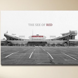 Arrowhead Stadium Black White Canvas, MLB Kansas City Chiefs Print Wall Art, Kansas City Chiefs Gift, Sports Art Print, Football Poster