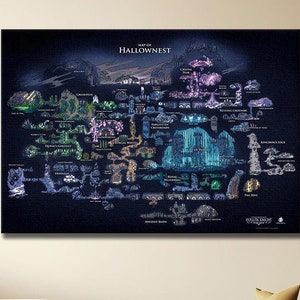 Holle ridderkaart canvas, hallownest muurkunstposter, opgerolde canvas print, game poster cadeau, holle ridder canvas