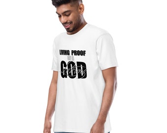 Levande bevis på Gud T-shirt | Herrtröja med kraftig bomull