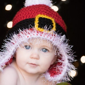 CROCHET HAT PATTERN Santa Ski Beanie Adults and Kids image 1