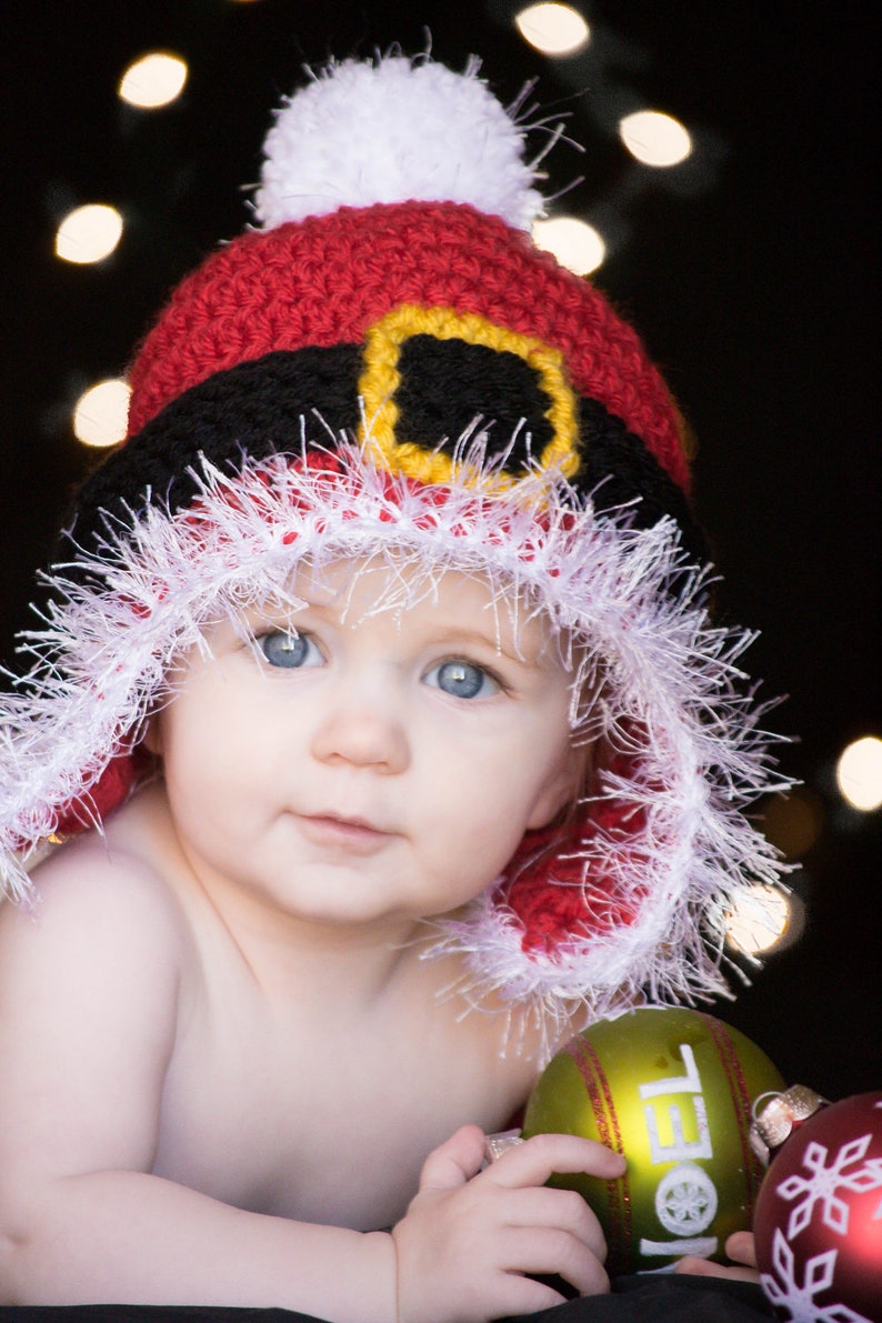 CROCHET HAT PATTERN Santa Ski Beanie Adults and Kids image 1