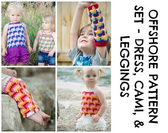 CROCHET PATTERN SET - Offshore Dress, Cami, & Leggings