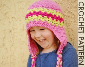 CROCHET HAT PATTERN - Kids Zaggy Beanie