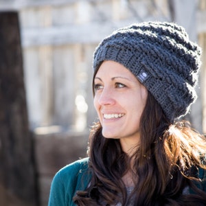 CROCHET HAT PATTERN Snowdrift Slouch - Adults & Kids