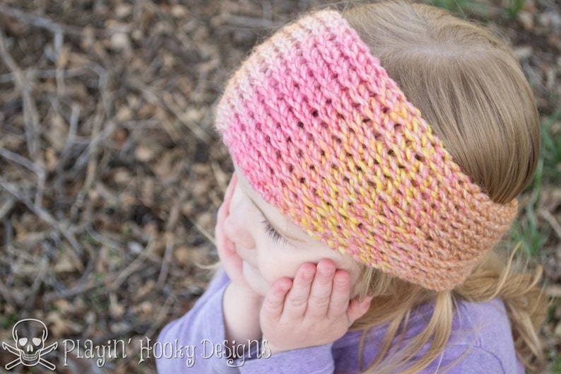 CROCHET PATTERN: Snowplow Tunisian Headwrap image 4