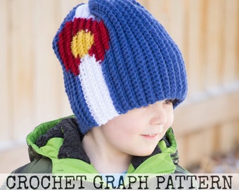 CROCHET GRAPH - Colorado Flag Color Grid for Crochet or Knit Beanies