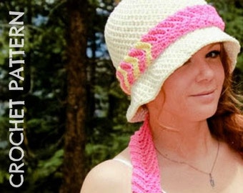 CROCHET PATTERN: Eddyline Sunhat, Headband, & Belt/Scarf