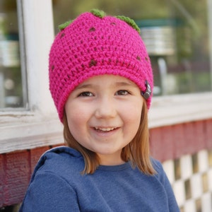 Kid's Strawberry CROCHET HAT PATTERN Permission to Sell Finished Items image 4