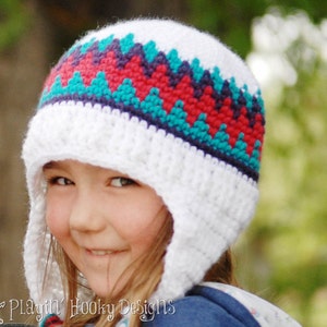 CROCHET HAT PATTERN Kid's Old School Beanie image 3