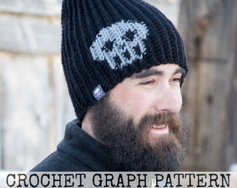 CROCHET GRAPH - Skull Color Grid for Crochet or Knit Beanies