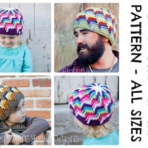 CROCHET HAT PATTERNS - Offshore Beanie - Adults & Kids Sizes