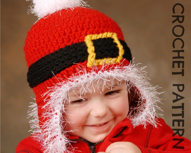 CROCHET HAT PATTERN Santa Ski Beanie Adults and Kids image 2