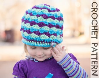 CROCHET HAT PATTERN - Kids Mogul Mountain Beanie