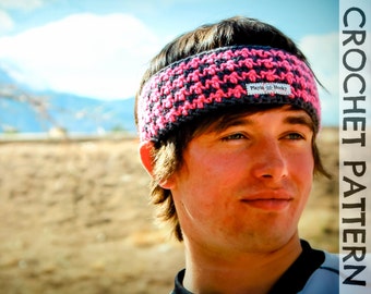 CROCHET PATTERN - Houndstooth Headband Reversible Ear Warmer