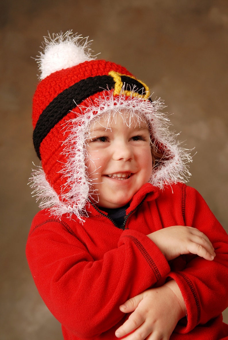 CROCHET HAT PATTERN Santa Ski Beanie Adults and Kids image 3