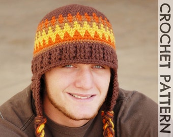 CROCHET HAT PATTERN Adult's Old School Beanie