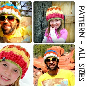 CROCHET PATTERNS Avalanche Beanie Adults & Kids Sizes image 1