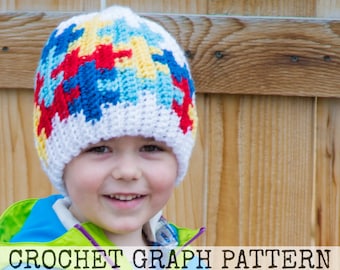 CROCHET GRAPH - Autism Awareness Puzzle Color Grid for Crochet or Knit Beanies