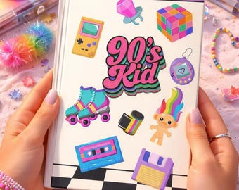 90s Kid Nostalgia Journal, Y2K Aesthetic Notebook, Retro Childhood Memories, Millennial Gift Idea, Colorful Throwback Notebook
