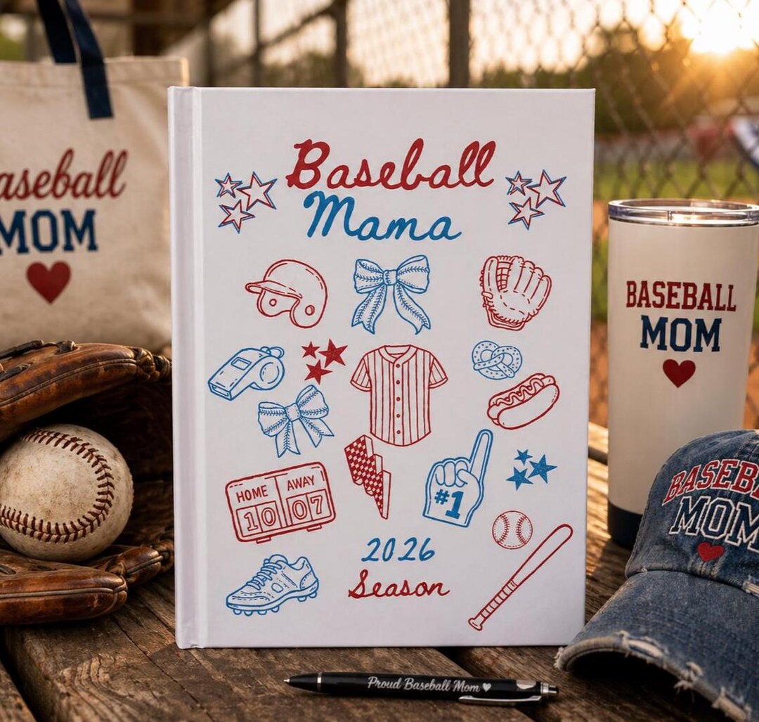 Baseball Mama Journal, Personalized Sports Notebook, Matte Hardcover ...