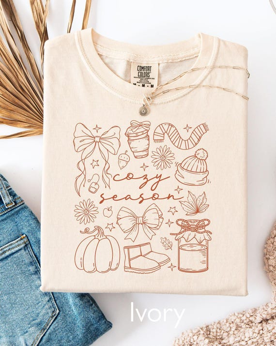 Custom Colors Cozy Season Monochromatic, Fall Fashion tee, Autumn Gift, Comfortable Tee, Seasonal Style, Perfect for Sweater Weather
