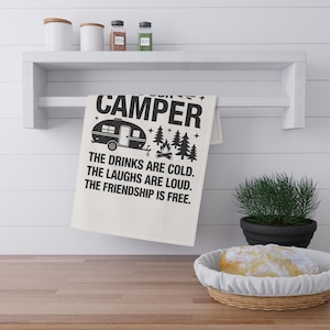 Cozy Camper Tea Towels - Perfect for RV Lovers and Outdoor Enthusiasts, Gift for Campers, Kitchen Decor, Home Gadgets