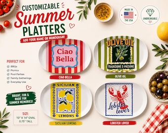 Vibrant Italian Platter, Ciao Bella Decorative Plate, Unbreakable Oval Design, Kitchen Dining Gift