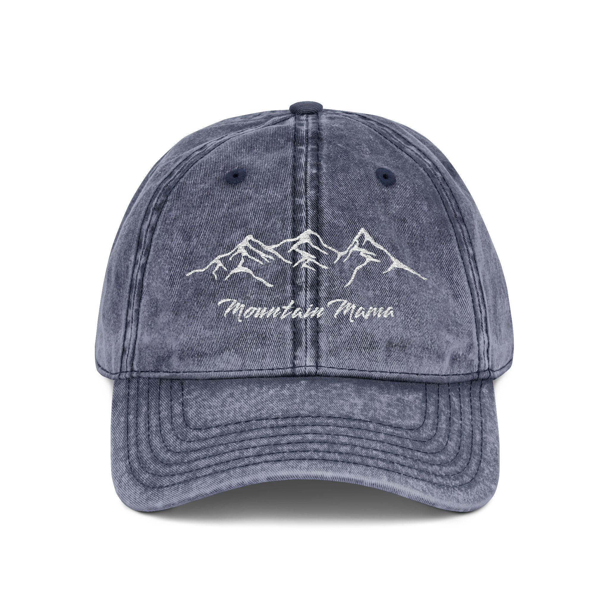Distressed Mountain Embroidery Cap | Vintage Washed Baseball  display picture 3